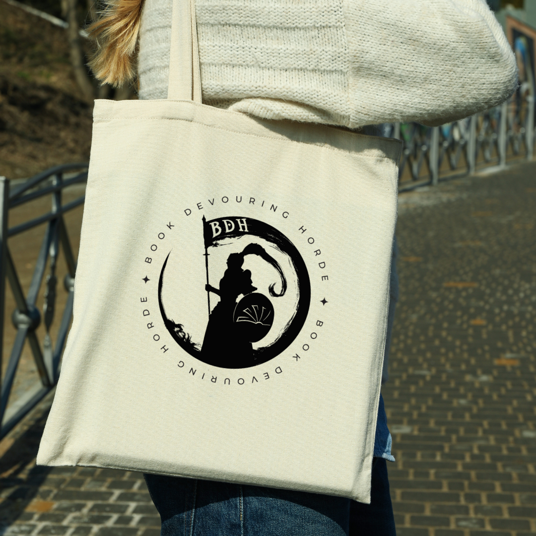Book Devouring Horde  "Dark Knight"  Magnetic Snap Closure Canvas Tote