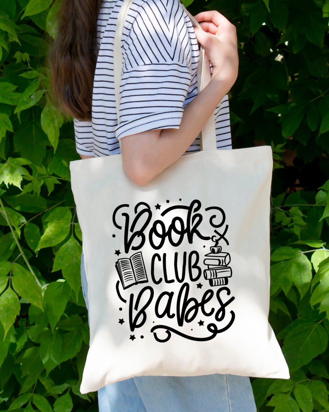 Book Club Babes Magnetic Snap Closure Canvas Tote
