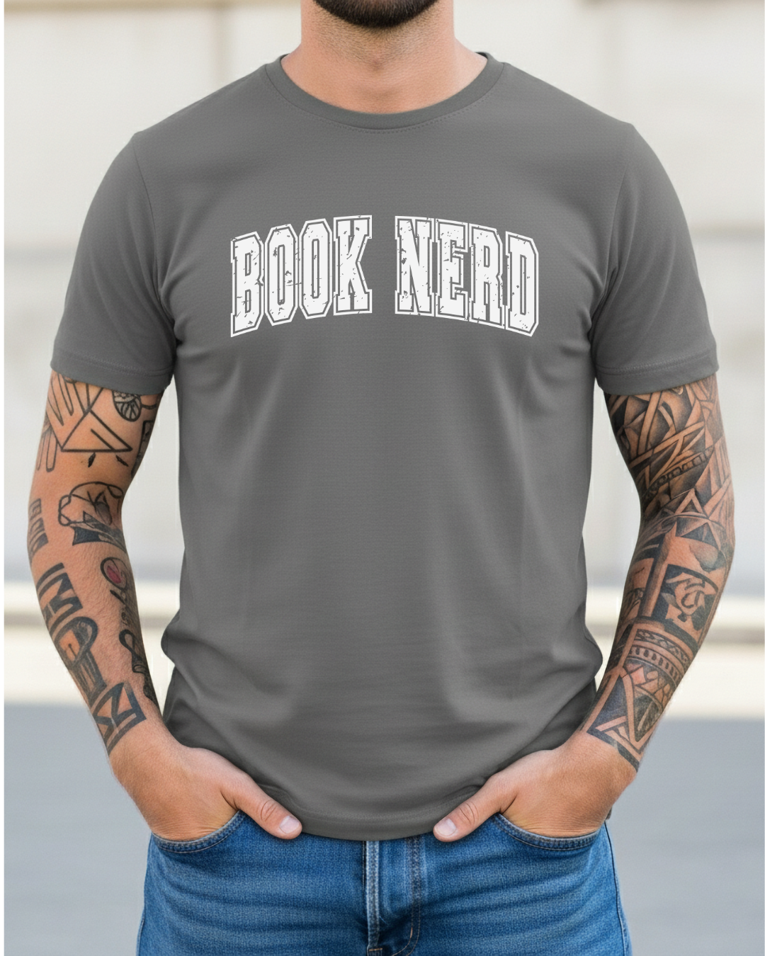 Book Nerd Distressed Men's Tee