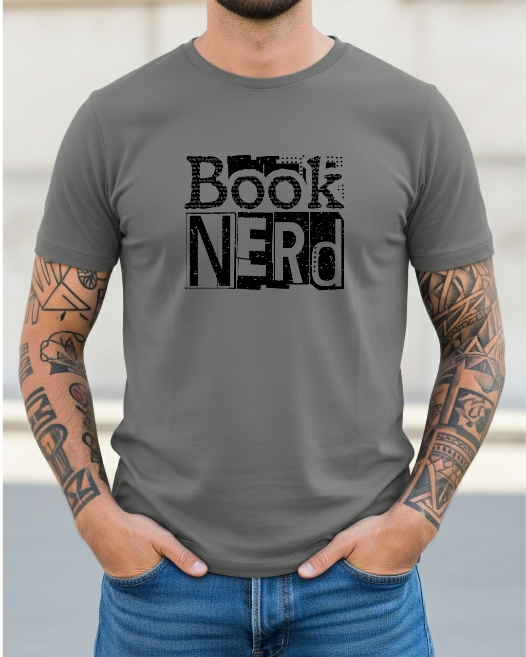 Book Nerd Newspaper Print Men's Tee