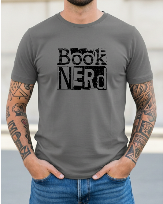 Book Nerd Newspaper Print Men's Tee