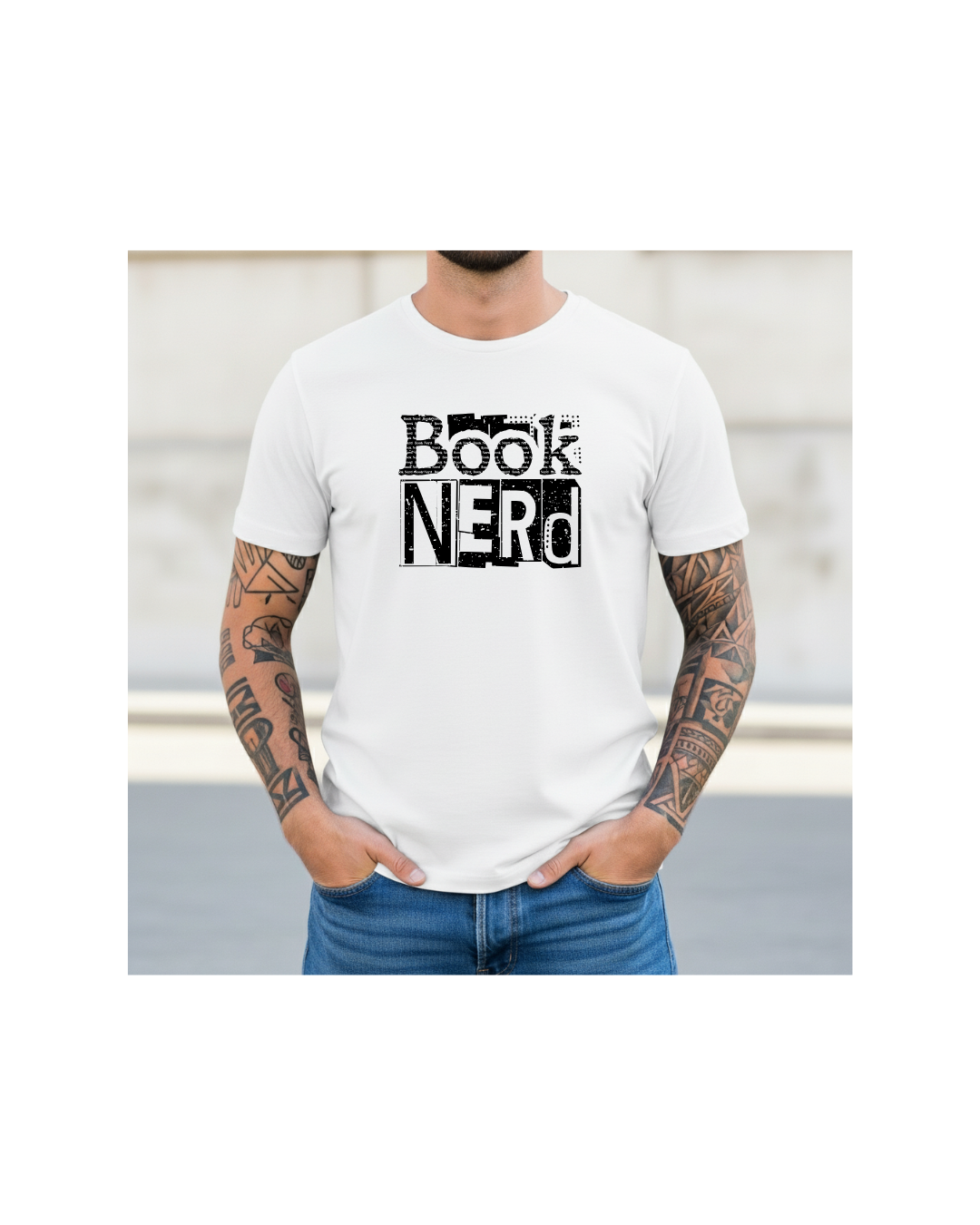 Book Nerd Newspaper Print Men's Tee