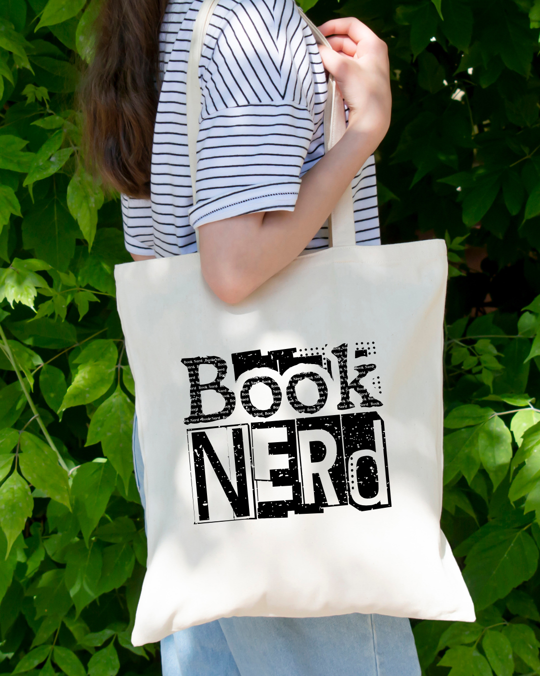 Book Nerd Newspaper Magnetic Snap Closure Canvas Tote