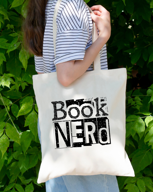 Book Nerd Newspaper Magnetic Snap Closure Canvas Tote