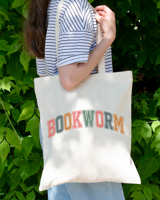 Bookworm Magnetic Snap Closure Canvas Tote