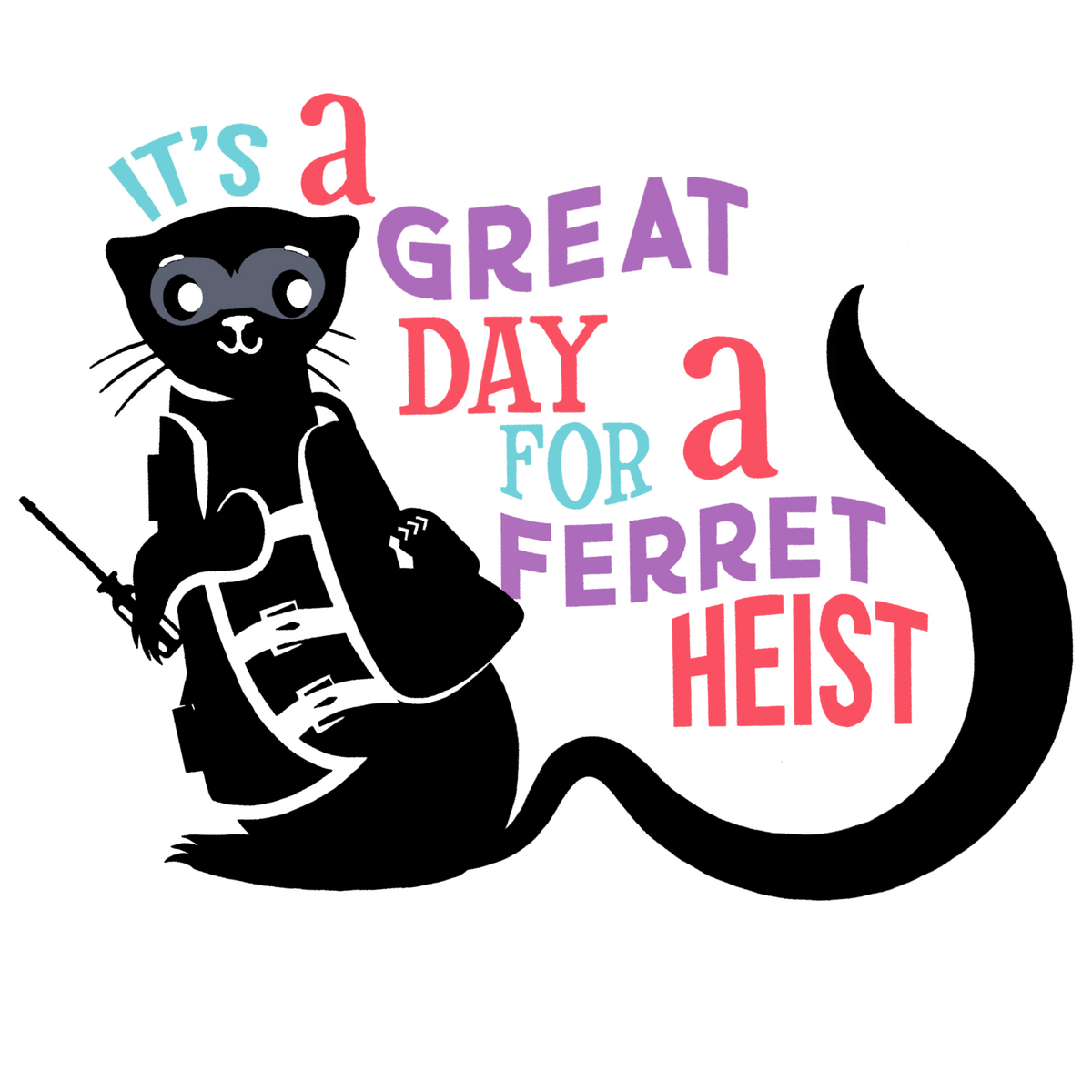 UV-DTF Sticker Colorful Ferret