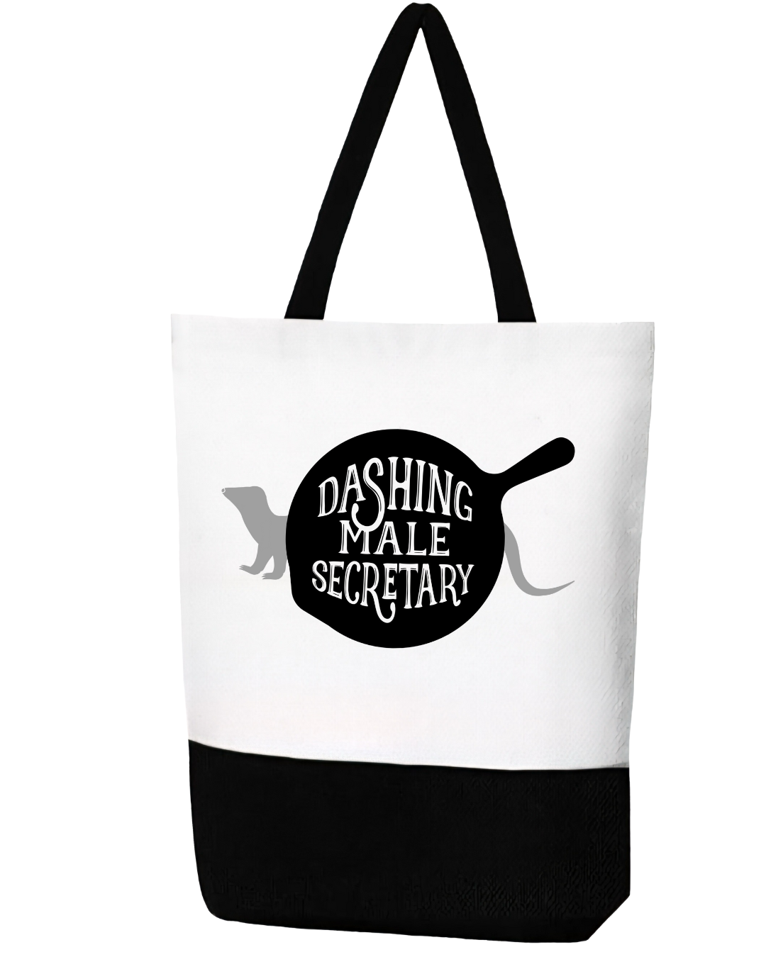 Hidden Legacy "Dashing Male Lg" Black & White Canvas Tote With Zipper