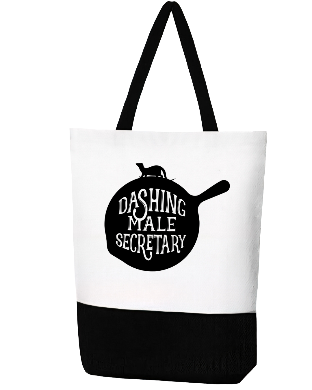 Hidden Legacy "Dashing Male" Black & White Canvas Tote With Zipper