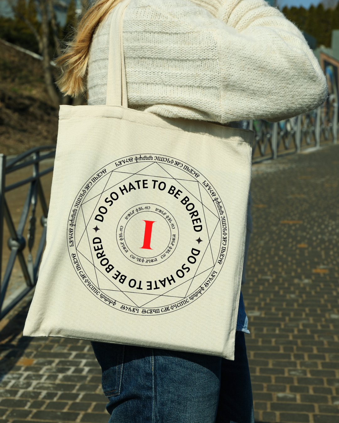Hidden Legacy "I Do So Hate To Be Bored"  Magnetic Snap Closure Canvas Tote