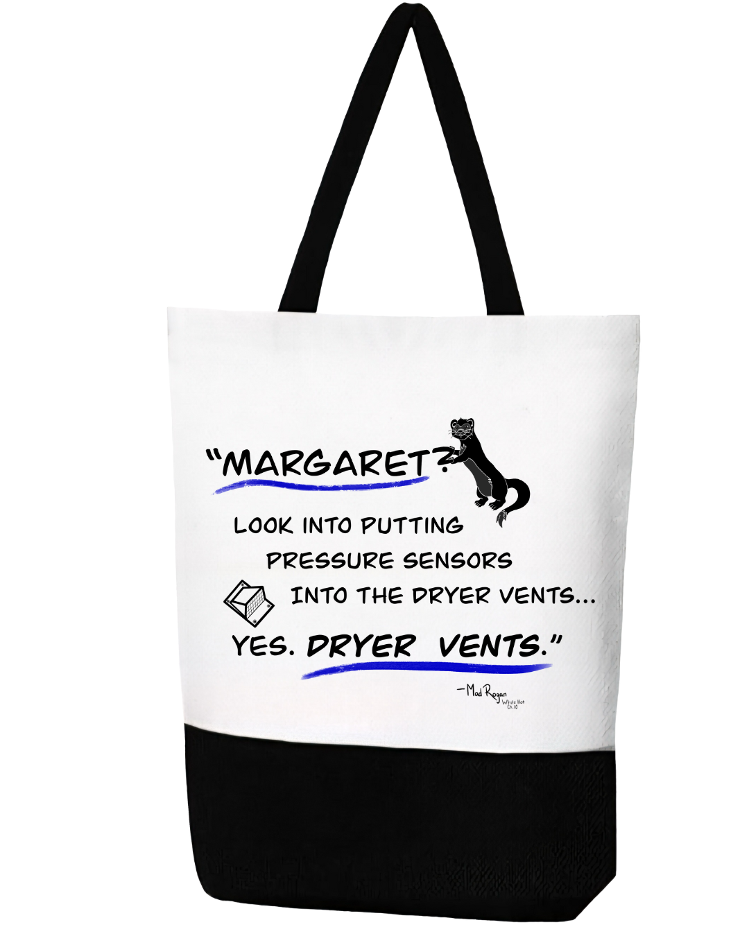 Hidden Legacy "Margaret" Black & White Canvas Tote With Zipper