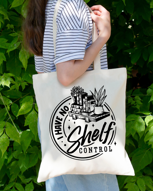 I Have No Shelf Control Magnetic Snap Closure Canvas Tote