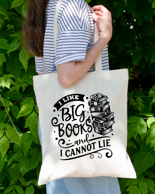 I Like Big Books and I Cannot Lie Magnetic Snap Closure Canvas Tote