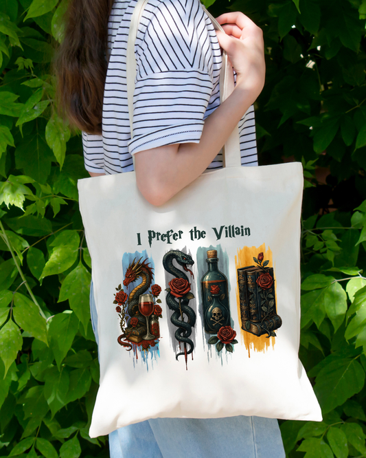 I Prefer the Villain Magnetic Snap Closure Canvas Tote