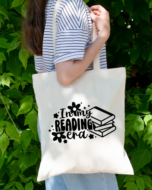 I'm in My Reading Era Magnetic Snap Closure Canvas Tote