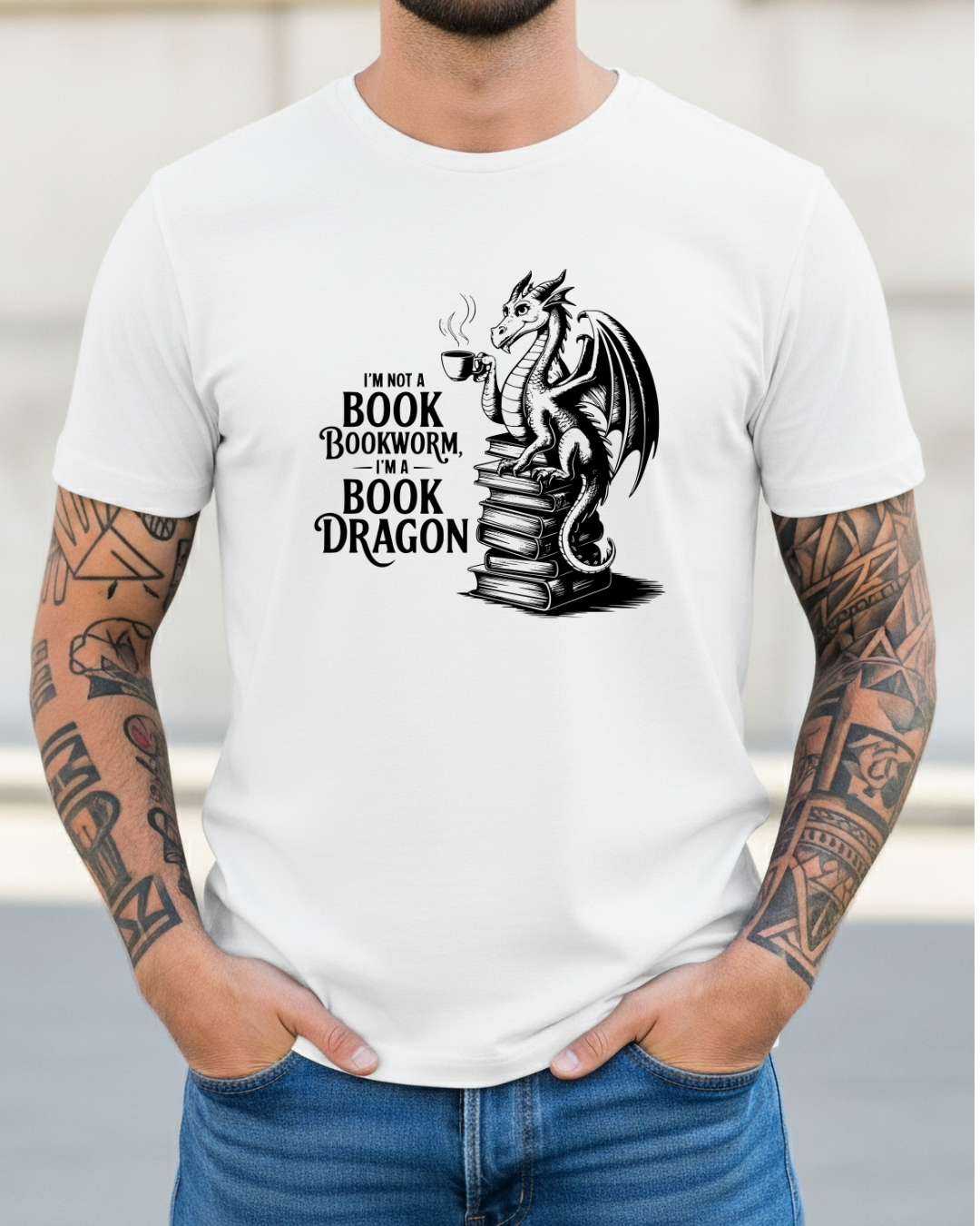 I'm Not a Bookworm I'm a Book Dragon Men's Tee